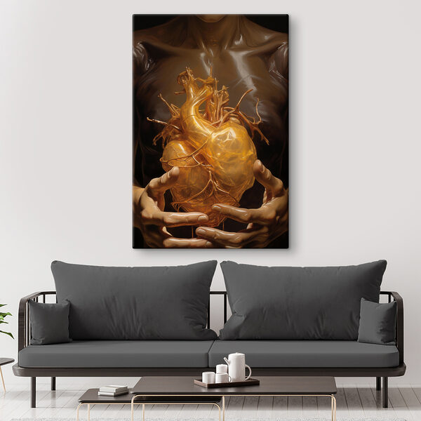 Persoon met een menselijk hart Canvas Schilderijen Persoon met een menselijk hart