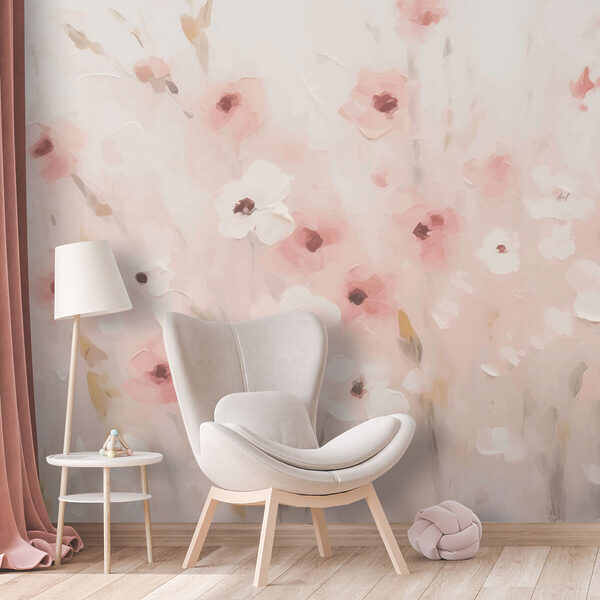 Fotobehang Schilderij van bloemen op een witte achtergrond (Artikelnummer: w01818) Fotobehang Fotobehang Schilderij van bloemen op een witte achtergrond (Artikelnummer: w01818)
