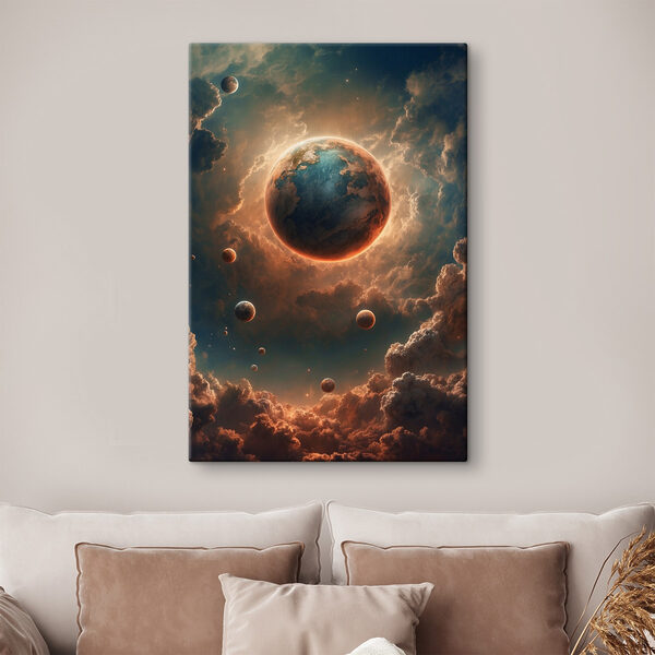 Planeet in de lucht Canvas Schilderijen Planeet in de lucht