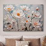 Canvas Schilderijen Groep witte bloemen
