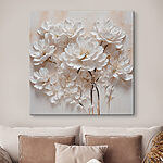 Canvas Schilderijen Groep witte bloemen