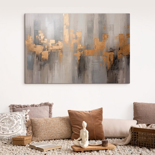 Zonovergoten tinten op canvas met textuur Canvas Schilderijen Zonovergoten tinten op canvas met textuur