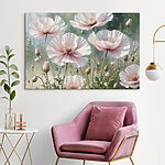 Canvas Schilderijen Groep witte bloemen