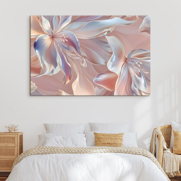 Zijdeachtige bloesems in subtiele tinten Canvas Schilderijen Zijdeachtige bloesems in subtiele tinten