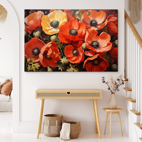 Levendige bloesems in fluwelen tinten Canvas Schilderijen Levendige bloesems in fluwelen tinten