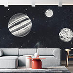 Fotobehang Planeten in de ruimte met sterren