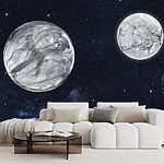 Fotobehang Twee planeten in de ruimte