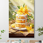 Canvas Schilderijen Taart met bloemen erop