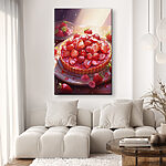 Canvas Schilderijen Aardbeientaart op een bord
