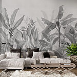 Fotobehang Monochrome jungle wacht op verkenning