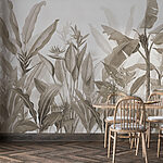 Fotobehang Monochrome Jungle van Elegante Bladeren