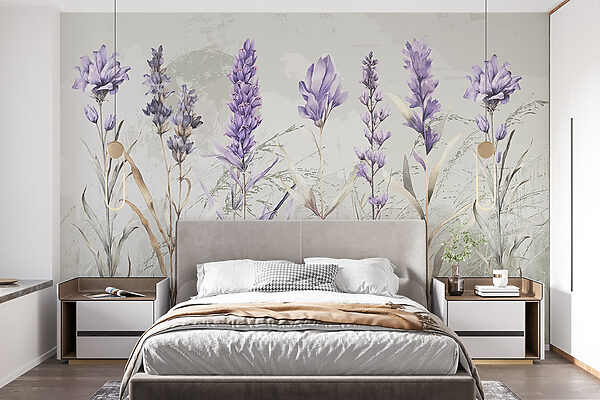 Elegante botanische aquarel flora Fotobehang Elegante botanische aquarel flora