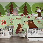Fotobehang Groep dieren in het bos