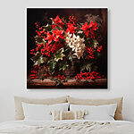 Canvas Schilderijen Schilderen van bloemen en bessen