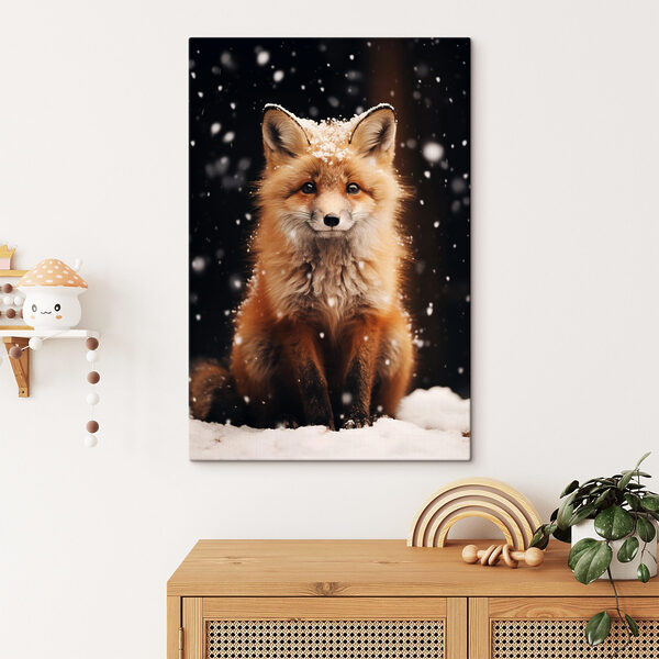 Vos met sneeuw op zijn hoofd Canvas Schilderijen Vos met sneeuw op zijn hoofd