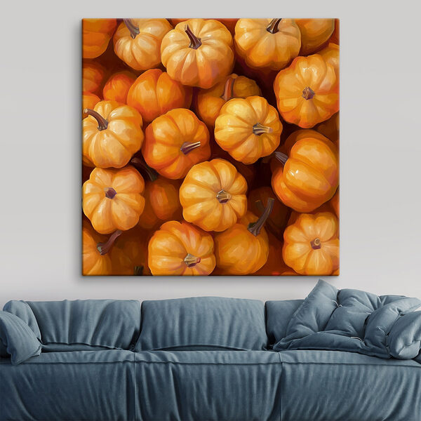 Stapel pompoenen Canvas Schilderijen Stapel pompoenen