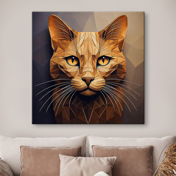 Kat met een laagpoly-ontwerp Canvas Schilderijen Kat met een laagpoly-ontwerp