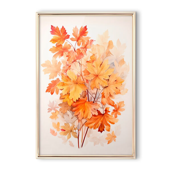 Schilderij van oranje bladeren Canvas Schilderijen Schilderij van oranje bladeren