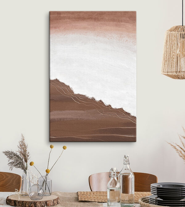 Wit en bruin oppervlak Canvas Schilderijen Wit en bruin oppervlak