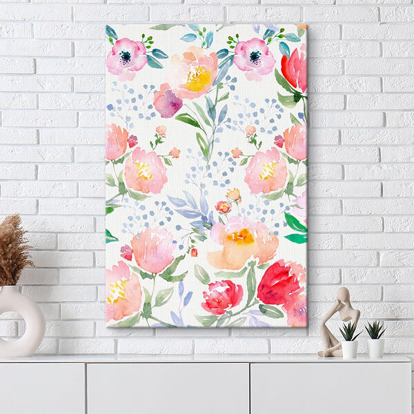 Aquarel van bloemen Canvas Schilderijen Aquarel van bloemen