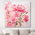 Canvas Schilderijen Schilderij van roze bloemen
