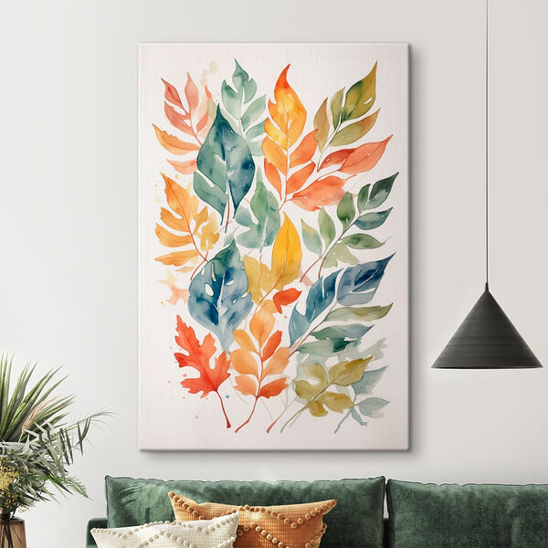 Groep kleurrijke bladeren Canvas Schilderijen Groep kleurrijke bladeren