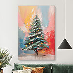 Canvas Schilderijen Schilderij van een kerstboom