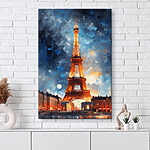 Canvas Schilderijen Toren 's nachts verlicht