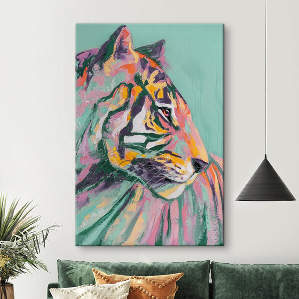 Schilderij van een tijger Canvas Schilderijen Schilderij van een tijger