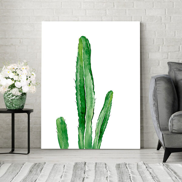 Groene cactus met lange stengels Canvas Schilderijen Groene cactus met lange stengels