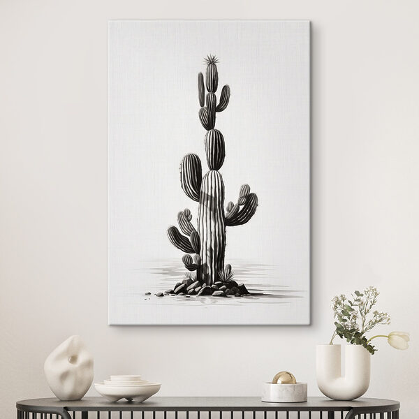 Cactus met een witte achtergrond Canvas Schilderijen Cactus met een witte achtergrond
