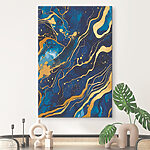 Canvas Schilderijen Midnight Waves in Azure Mystique
