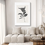 Canvas Schilderijen Zwart-wit tekening van een plant