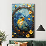 Canvas Schilderijen Vogel in een krans