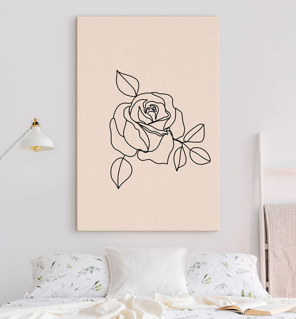 Tekening van een roos Canvas Schilderijen Tekening van een roos