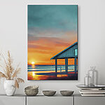 Canvas Schilderijen Huis aan het water