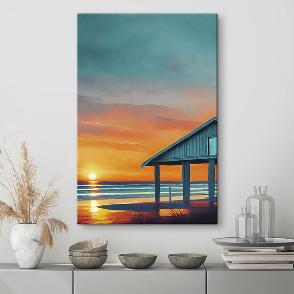 Huis aan het water Canvas Schilderijen Huis aan het water