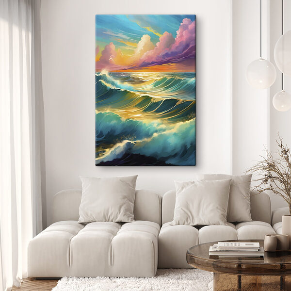 Grote golven in de oceaan Canvas Schilderijen Grote golven in de oceaan