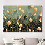 Canvas Schilderijen Patroon van zeshoeken en vierkanten