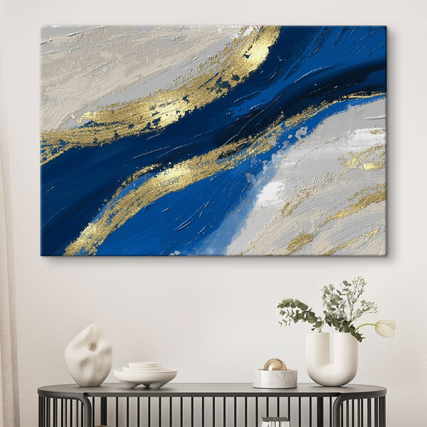 Oceaan ontmoet metallic terrein Canvas Schilderijen Oceaan ontmoet metallic terrein