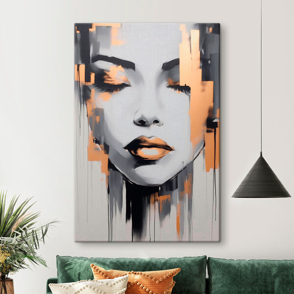 Schilderij van een vrouw’s gezicht Canvas Schilderijen Schilderij van een vrouw’s gezicht