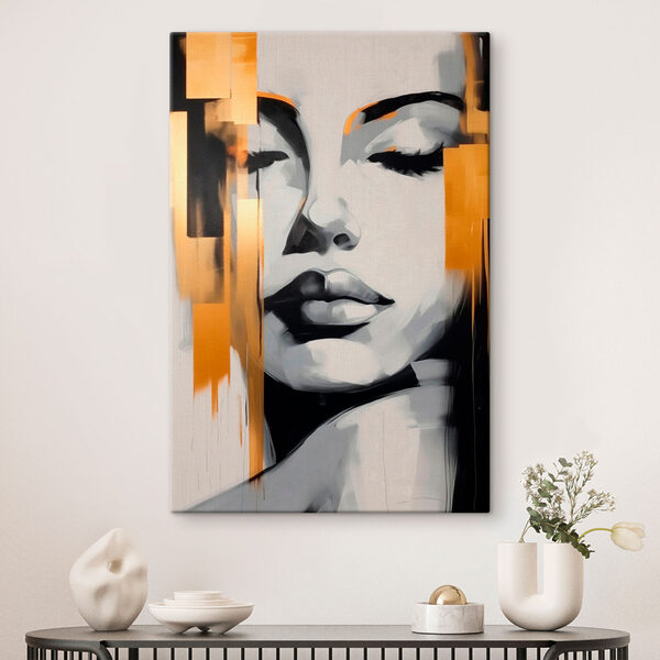 Schilderij van een vrouw’s gezicht Canvas Schilderijen Schilderij van een vrouw’s gezicht