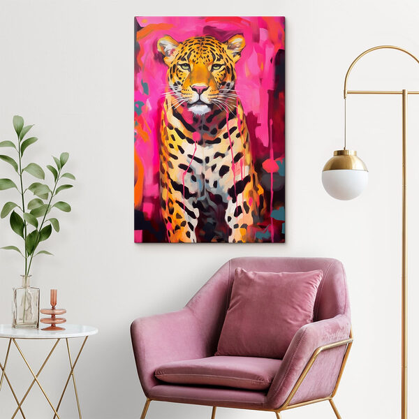Schilderij van een luipaard Canvas Schilderijen Schilderij van een luipaard