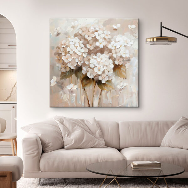 Schilderij van bloemen in een vaas Canvas Schilderijen Schilderij van bloemen in een vaas