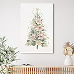 Canvas Schilderijen Aquarel van een kerstboom