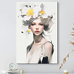 Canvas Schilderijen Vrouw met bloemen in haar haar