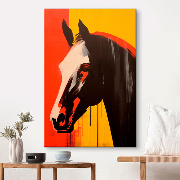 Schilderij van een paard Canvas Schilderijen Schilderij van een paard