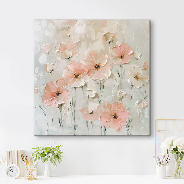 Schilderij van roze bloemen Canvas Schilderijen Schilderij van roze bloemen