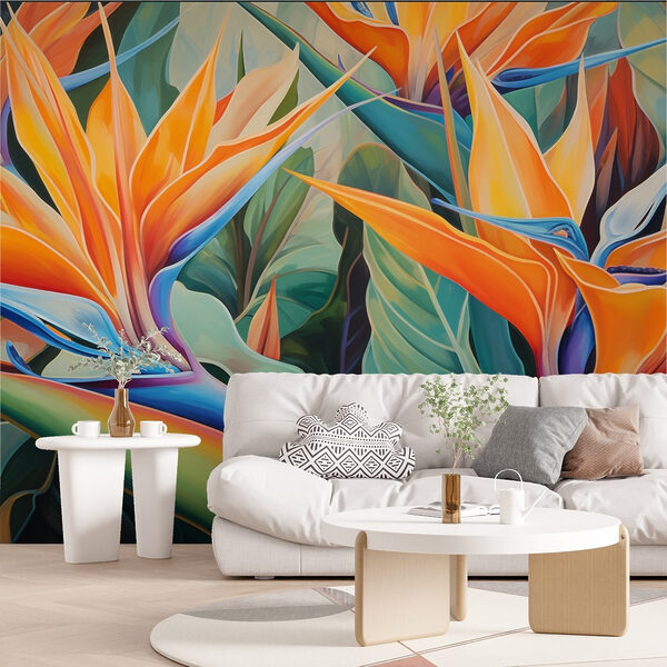 Heldere bloemen in levendige kleuren Fotobehang Heldere bloemen in levendige kleuren