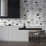 Fotobehang Patroon van koffie en thee